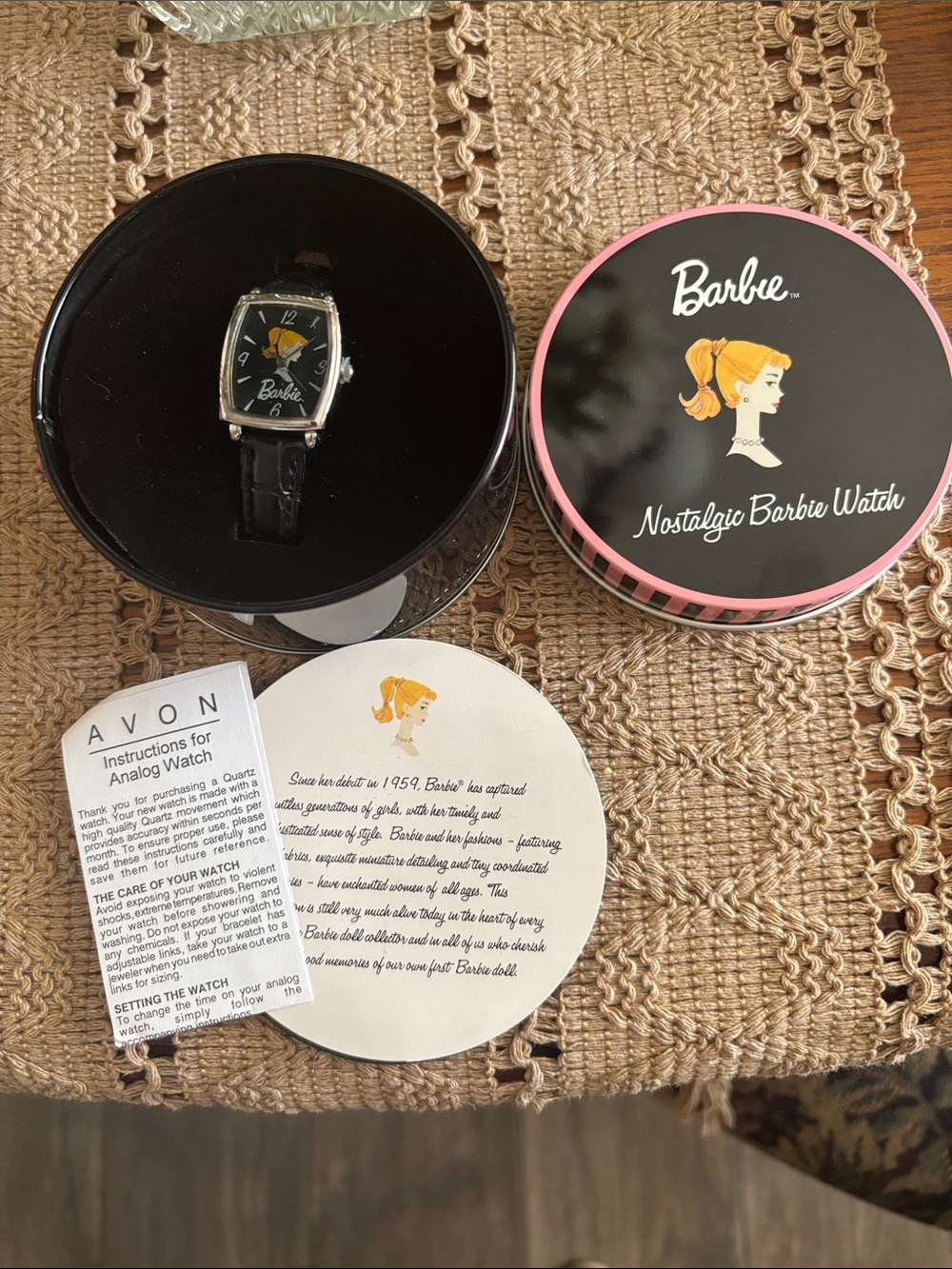 Avon 2002 Barbie Nostalgic Watch In Original Box